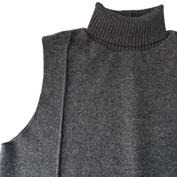 Zara Dark Gray Sleeveless Turtleneck Sweater - Picture 3 of 6